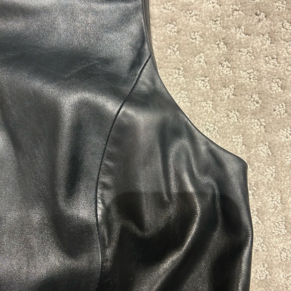 Blk leather and fabric dress sz 8 Antonio Melani- lined - Picture 9 of 10